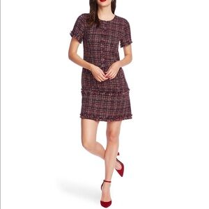 NWT Court and Rowe Tweed Plaid Short Sleeve Button Down Preppy Mini Dress Size 2